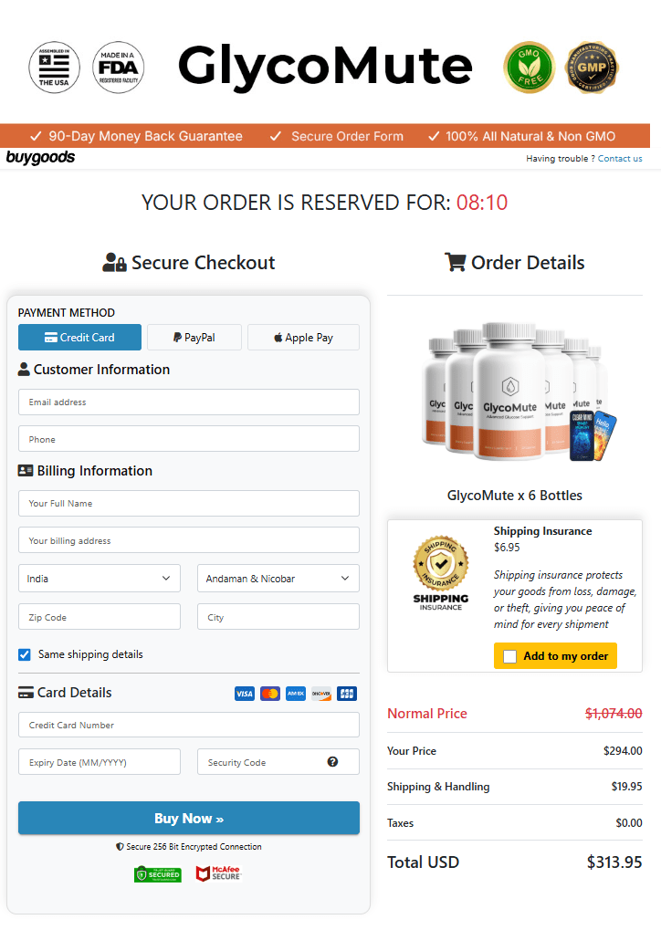 GlycoMute order page